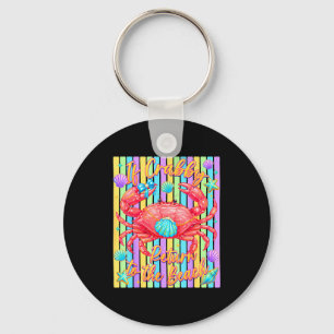 If crabby return to the beach funny crab summer key ring