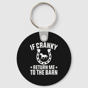 If cranky return to the barn funny horse horseshoe key ring