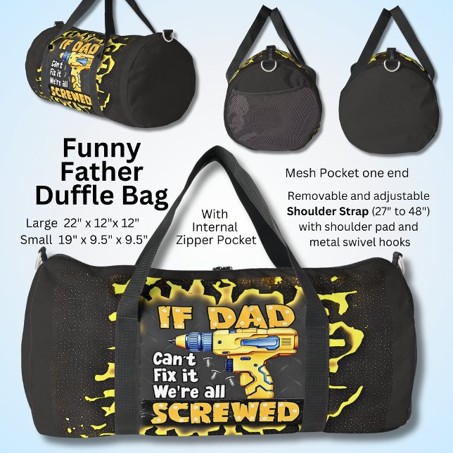 If Dad Can't Fix It We're All Screwed, Duffle Bag (Creator Uploaded)