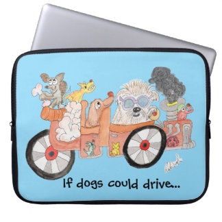 If Dogs Could Drive Laptop Sleeve