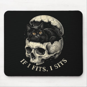 If fits sit black cat gothic skull and cat lover mouse pad