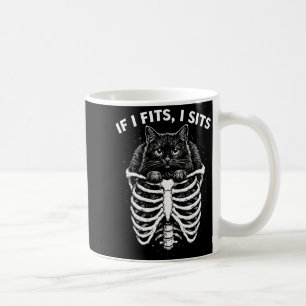 If Fits Sits Black Cat Chest Gothic Dark Humour Coffee Mug