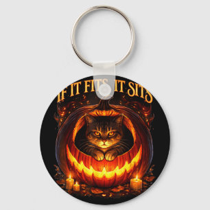 If fits sits black cat gothic dark humour hallowee key ring