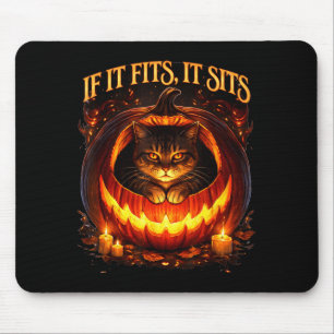 If fits sits black cat gothic dark humour hallowee mouse pad