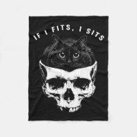 If fits sits black cat skull gothic dark humour