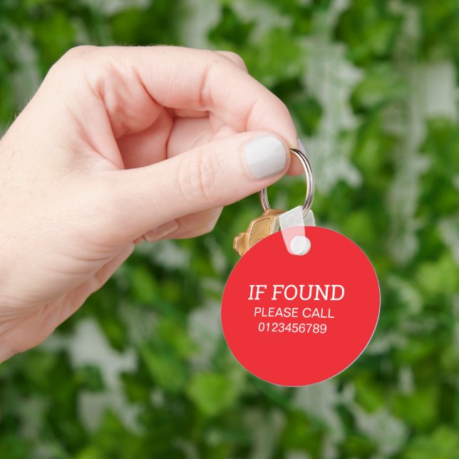 If Found Please Call This Number Custom Template Key Ring (Hand)