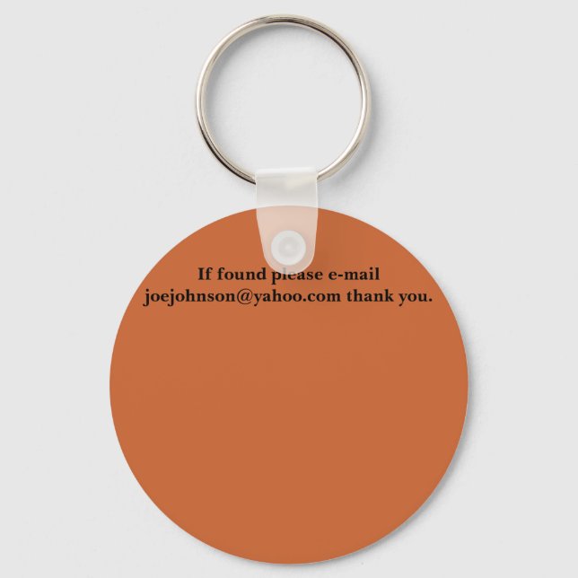 If found please e-mail key ring (Front)