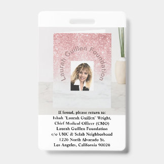 "If found, please return to," tag ID Badge