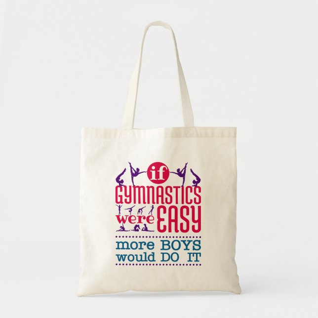 If Gymnastics Were Easy Funny Women Girls Tote Bag (Front)