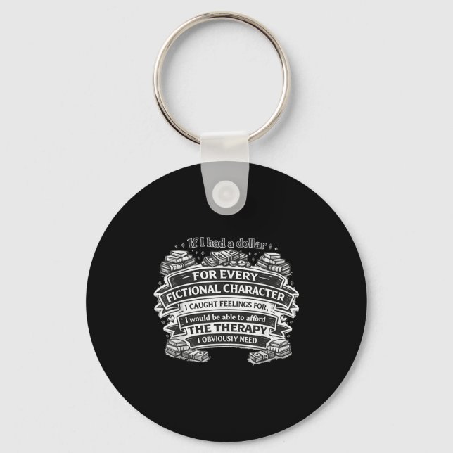 If had a dollar fictional character catch feelings key ring (Front)