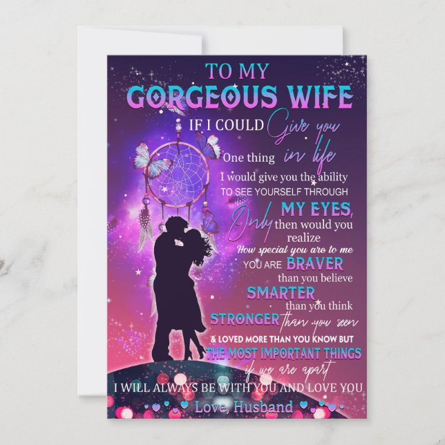 If I Could Give U 1 Thing In Life Husband To Wife  Invitation (Front)