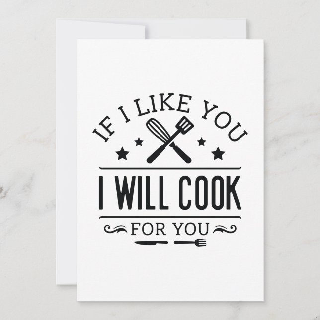 If I Like You I Will Cook For You Thank You Card (Front)
