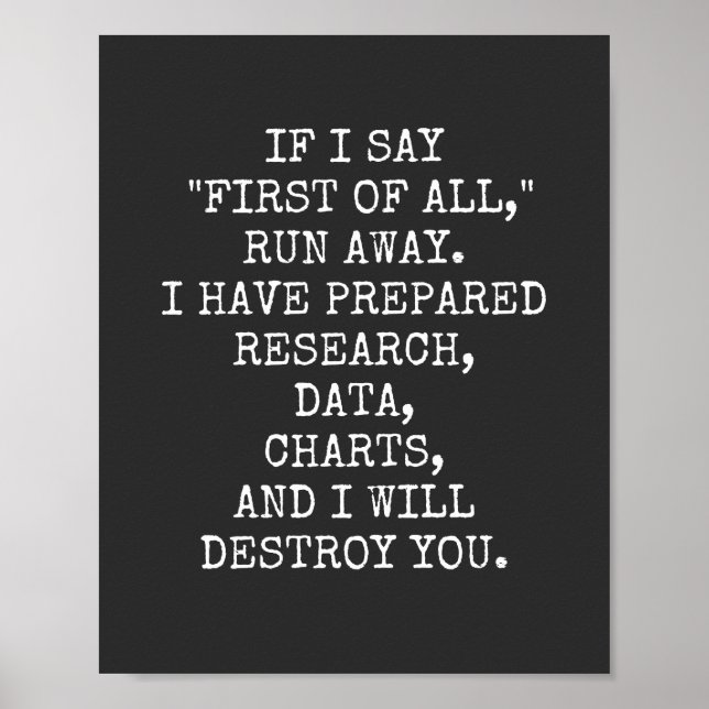 If I say First of all, run away, Poster (Front)