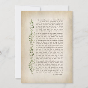 IF, Inspired poem of Rudyard Kipling Invitation