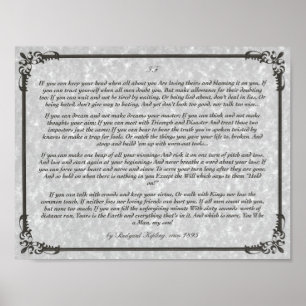 IF Inspiring Poem for Young Men by Rudyard Kipling Poster
