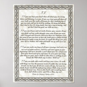 IF Inspiring Poem for Young Men by Rudyard Kipling Poster