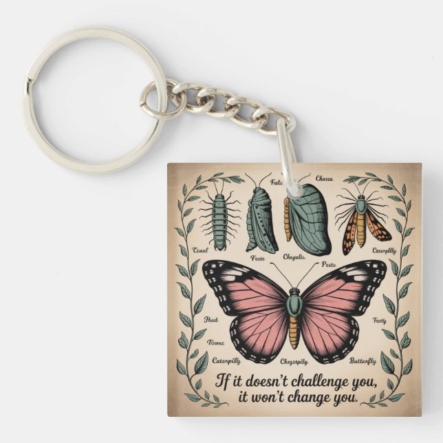 If It Doesn't Challenge You, It Won't Change You Key Ring (Front)