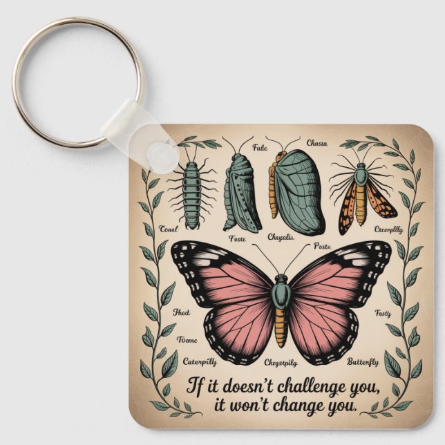 If It Doesn't Challenge You, It Won't Change You Key Ring (Front)