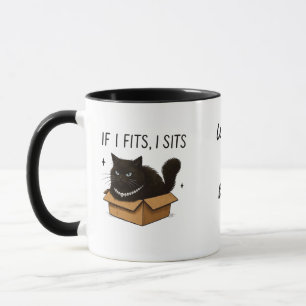 If it fits i sits black cat mug