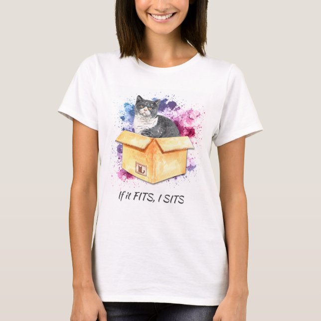 If It Fits I Sits Cat T-Shirt (Front)