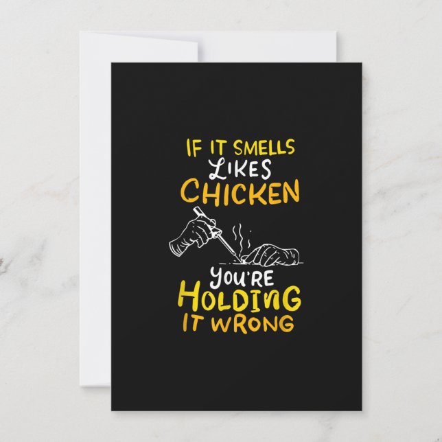 If It Smells Like Chicken Soldering Apparel Card (Front)