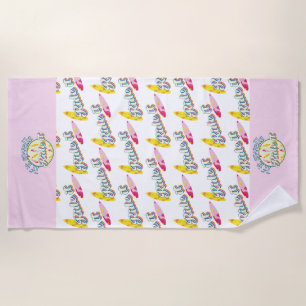 If it swells ride it surfing pink girly beach towel