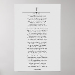 IF Kipling Poem on Gray Poster