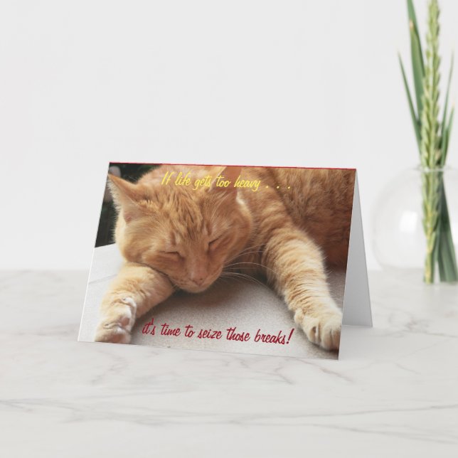 If life gets too heavy Inspirational Card cat 2 (Front)