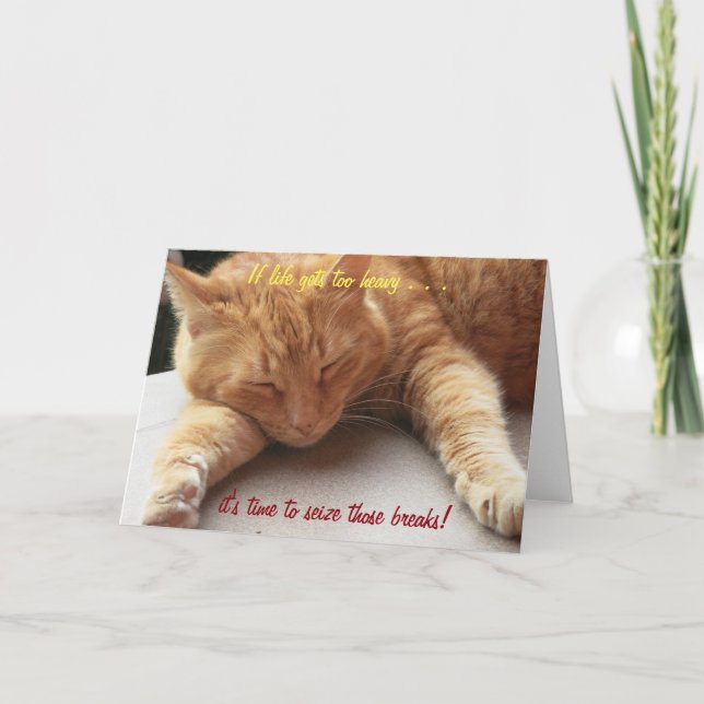 If life gets too heavy Inspirational Card Cat 2 (Front)