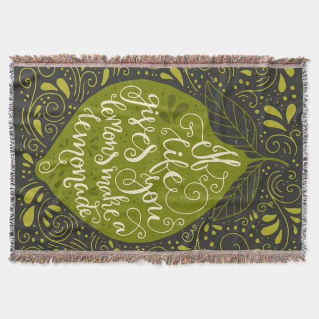 If Life Gives You Lemons Make A Lemonade Throw Blanket (Front)