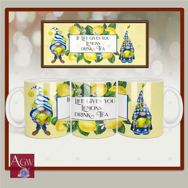 If live gives you lemons gnomes yellow blue mug (Creator Uploaded)