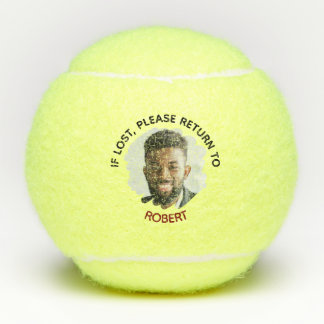 "If Lost Return To" Funny Custom Name & Photo Tennis Balls