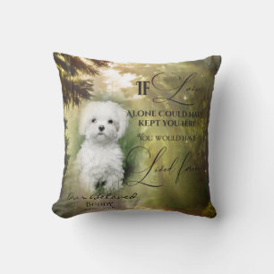 If Love Alone Forest Dog Memorial PHOTO Prayer Cushion