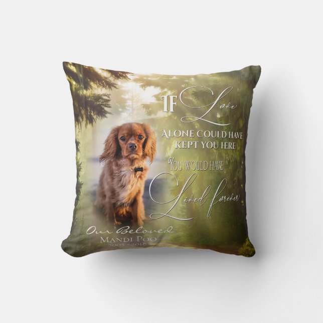 If Love Alone Forest Pet Memorial PHOTO Prayer Cushion (Front)