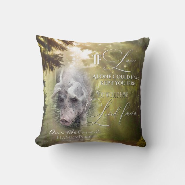 If Love Alone Forest Pig Memorial PHOTO Prayer Cushion (Front)