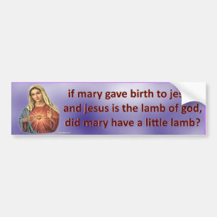if mary gave birth to jesus... bumper sticker