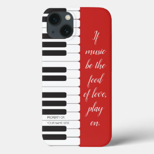 If music be the food of love - piano themed custom iPhone 13 case