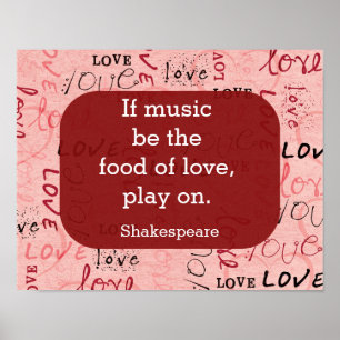 If music be the food-Shakespeare Quote -art print