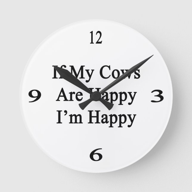 If My Cows Are Happy I'm Happy Round Clock (Front)