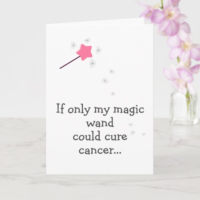 If My Magic Wand Could Cancer - Cute Encouragement Card (Orchid)