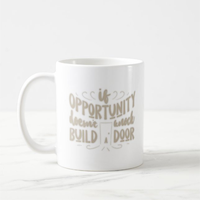 if opportunity doesn't knock build a door coffee mug (Left)