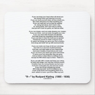 If Poem By Rudyard Kipling (Inspirational Poem) Mouse Pad