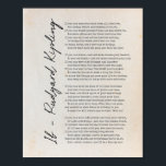 If Poem By Rudyard Kipling - Literature Wall Art<br><div class="desc">📖 LITERARY QUOTES - If By Rudyard Kipling Print Beautiful Poems Gifts for Book Lover 🖼️ READY TO FRAME - This Print Looks Great Framed! Fits Standard Frames (Frame Not Included) 📚 STYLISH DECOR - Our Prints Look Great In Office, Bedroom, Living Room, Classroom, or Hallway 🇺🇸 AMERICAN MADE -...</div>