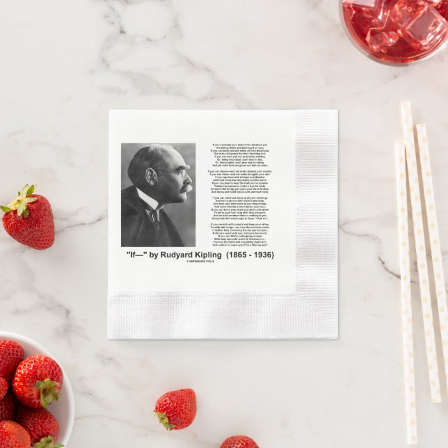"If— " Poem By Rudyard Kipling Napkin (Insitu)