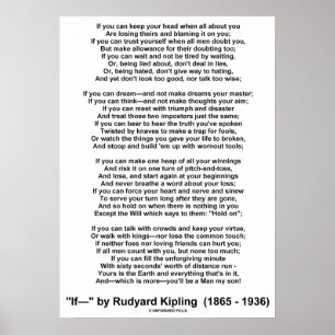 If Poem By Rudyard Kipling (No Kipling Picture) Poster
