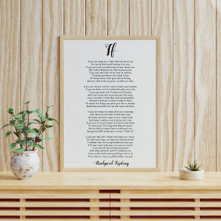 If Poem by Rudyard Kipling Poster
