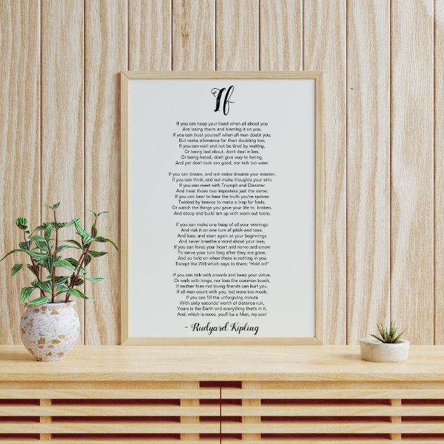 If Poem by Rudyard Kipling Poster (Creator Uploaded)