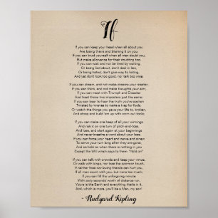 If Poem by Rudyard Kipling Vintage Poster