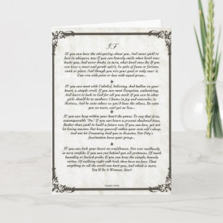 If Poem for girls. Card