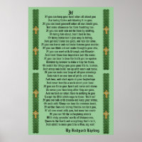 "IF" prose by Rudyard Kipling Poster